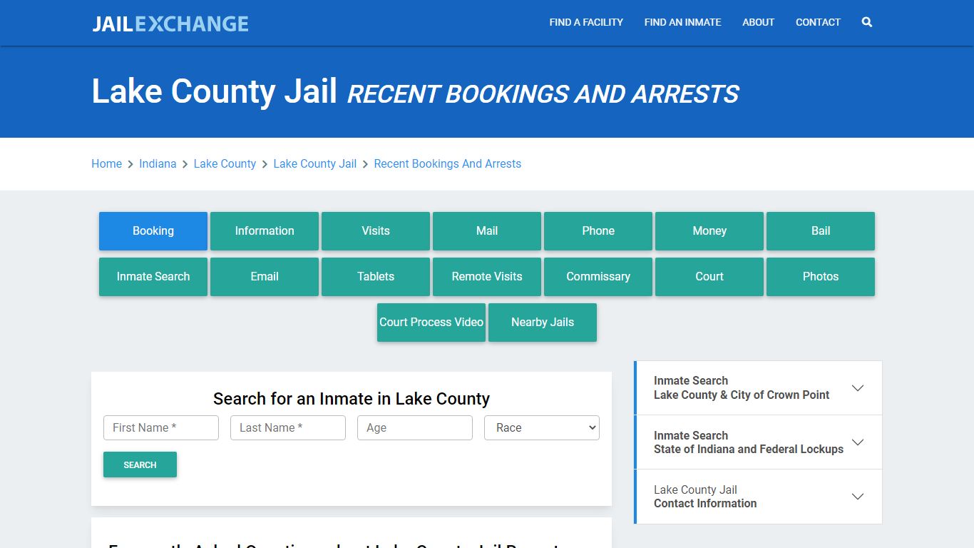 Lake County Jail Recent Bookings And Arrests - Jail Exchange